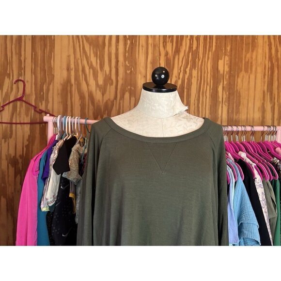 Torrid Olive Lattice Long Sleeve Sweatshirt Green Knit Size 3 (3X) Warm - Picture 3 of 8